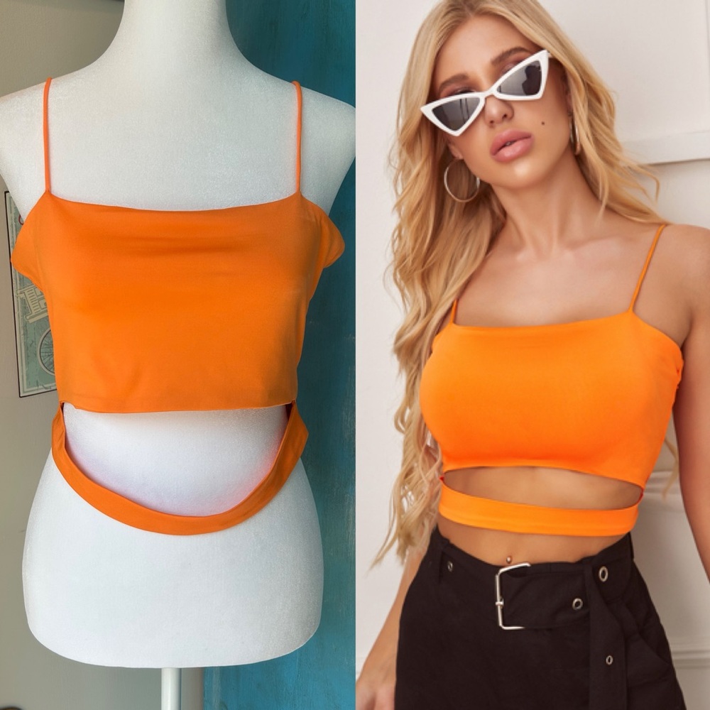 SHEIN Orange Cropped Tank Top